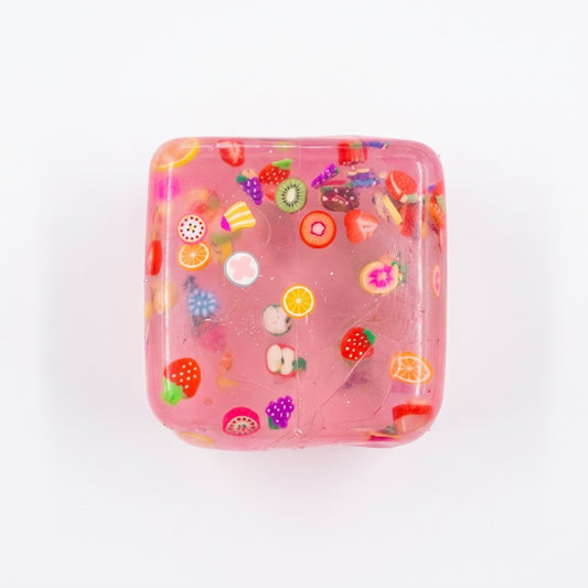Ice Cube with Sliced Fruit Figure Inside Slow Rise Squishy Toy
