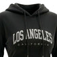 Glow-Up Ruched Hoodie Mini Dress Los Angeles Graphic Black