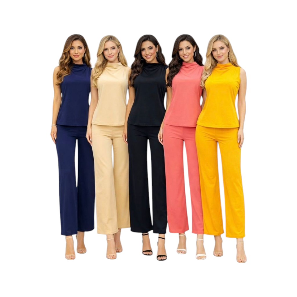 Women’s 2 Piece Wide Leg Pants Set Sleeveless Summer Outfit
