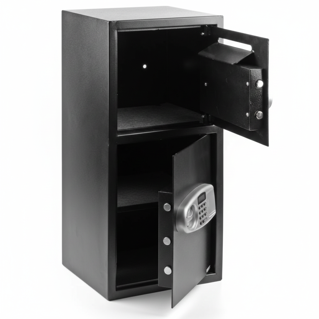 MHome Digital Double Door Safe Depository Drop Box – Office & Home Security Safe