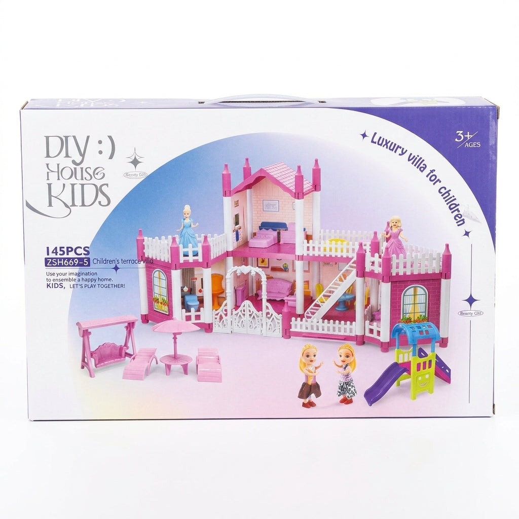 DIY House Kids Luxury Villa Playset 145 Pieces