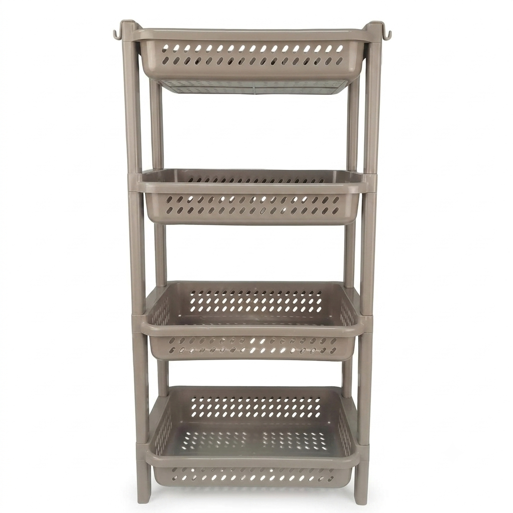 Tiered Multi-Purpose Plastic Storage Rack
