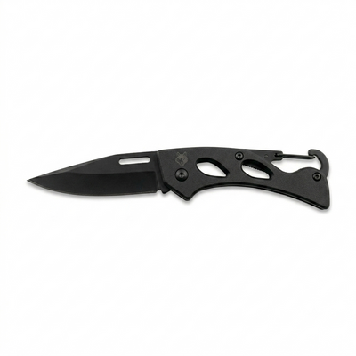 Tactical Folding Pocket Knife with Integrated Carabiner