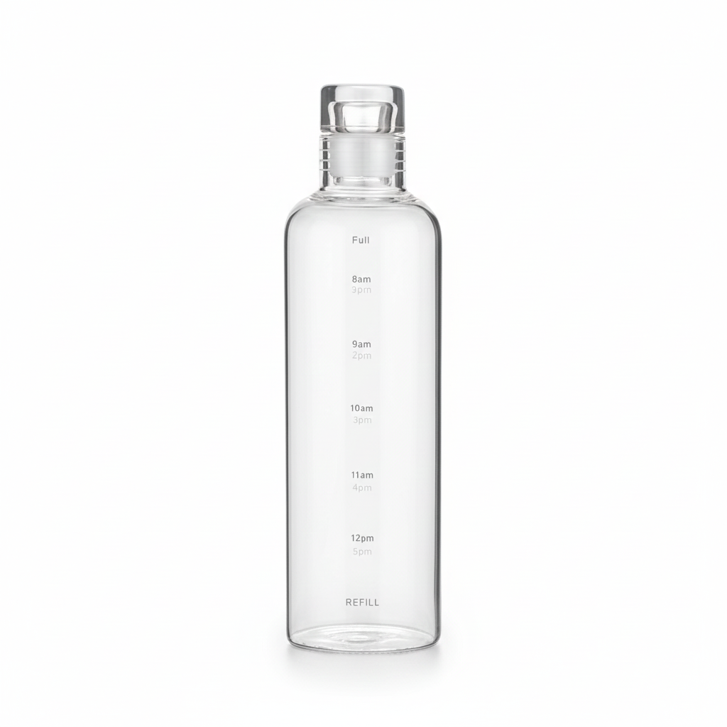 MHome 1L Glass Drinking Bottle BPA Free Portable Borosilicate Water Bottle