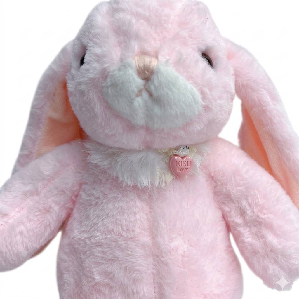 MBABY Plush Bunny Stuffed Animal – Ultra-Soft Pink Long-Eared Rabbit for Kids & Nursery Decor