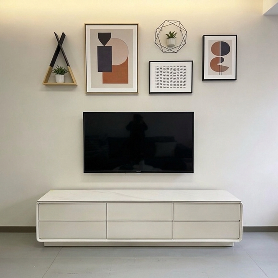 MFURN Modern TV Stand with 6 Drawers – 200cm Entertainment Unit