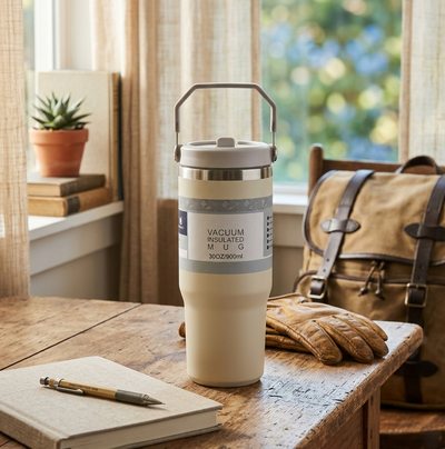 MHome Vacuum Stainless Steel Beer Pint With Carry Handle 900ml