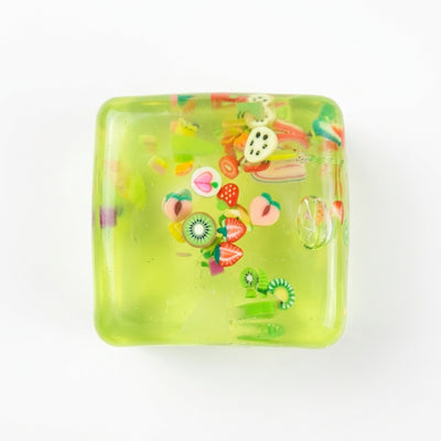Ice Cube with Sliced Fruit Figure Inside Slow Rise Squishy Toy