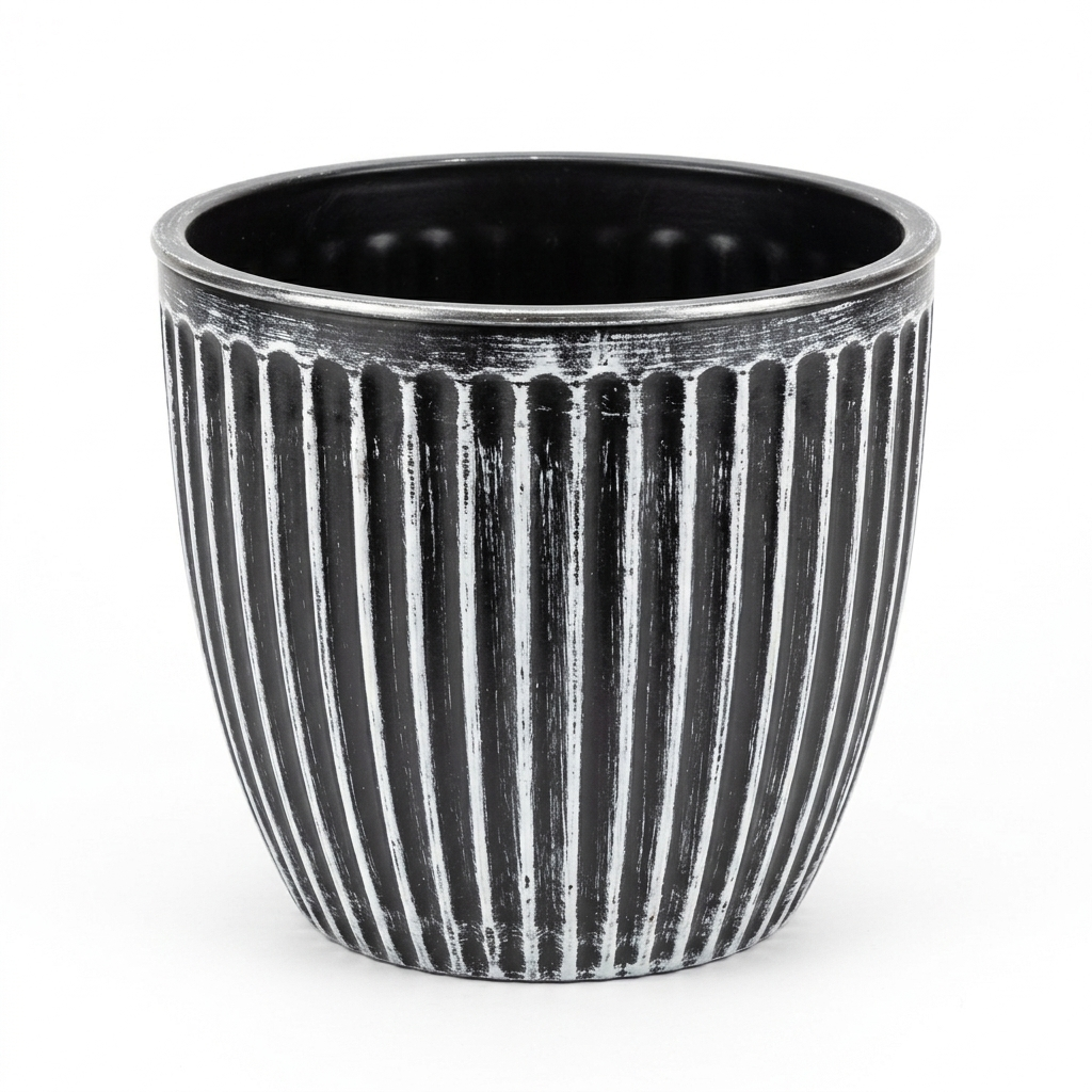 Elegant Ribbed Planter PVC Plastic