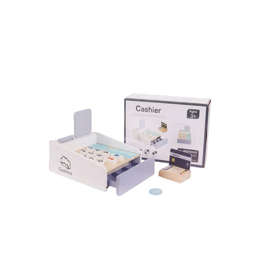 Wooden Cashier Toy Set for Kids | Pretend Play Cash Register