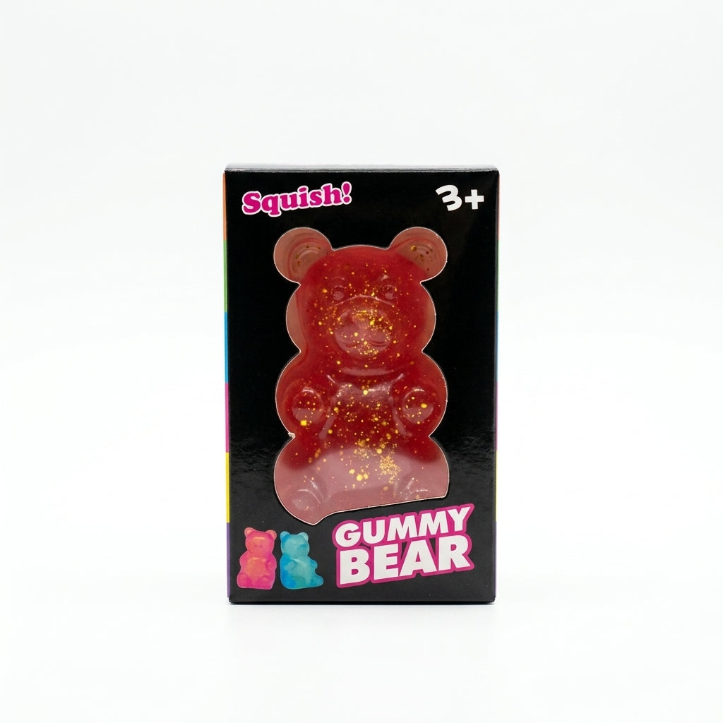 Glitter Gummy Bear Squishy Toy - Various Colors