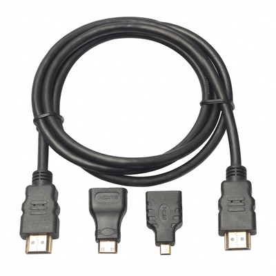3-in-1 HDMI To HDMI Cable Kit 1.5M With Mini HDMI &Micro HDMI Adapters