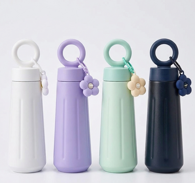 MHome Stainless Steel Water Bottle With Handle & Flower Charm