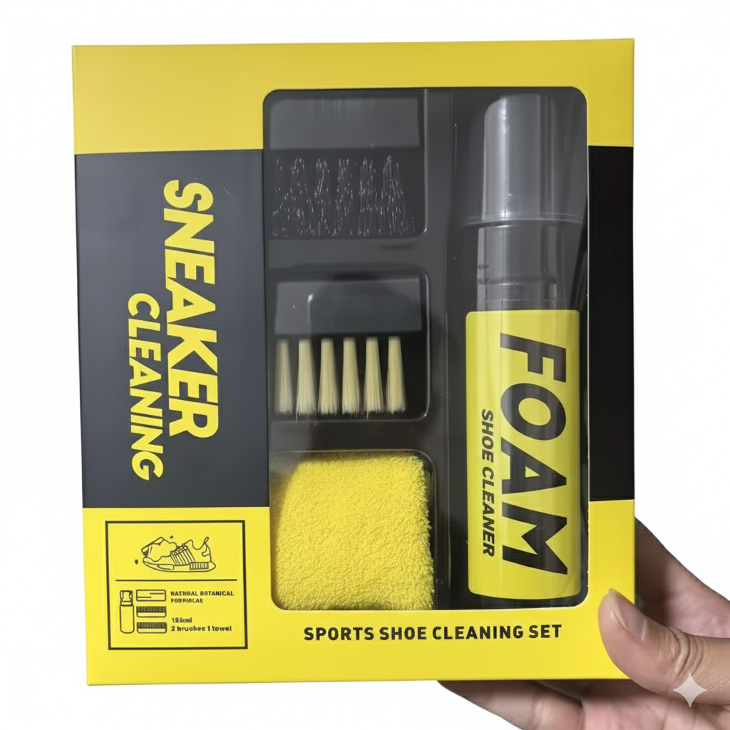 Waterless Shoe Cleaner Foam Kit 150ml with Brush Set & Cleaning Cloth