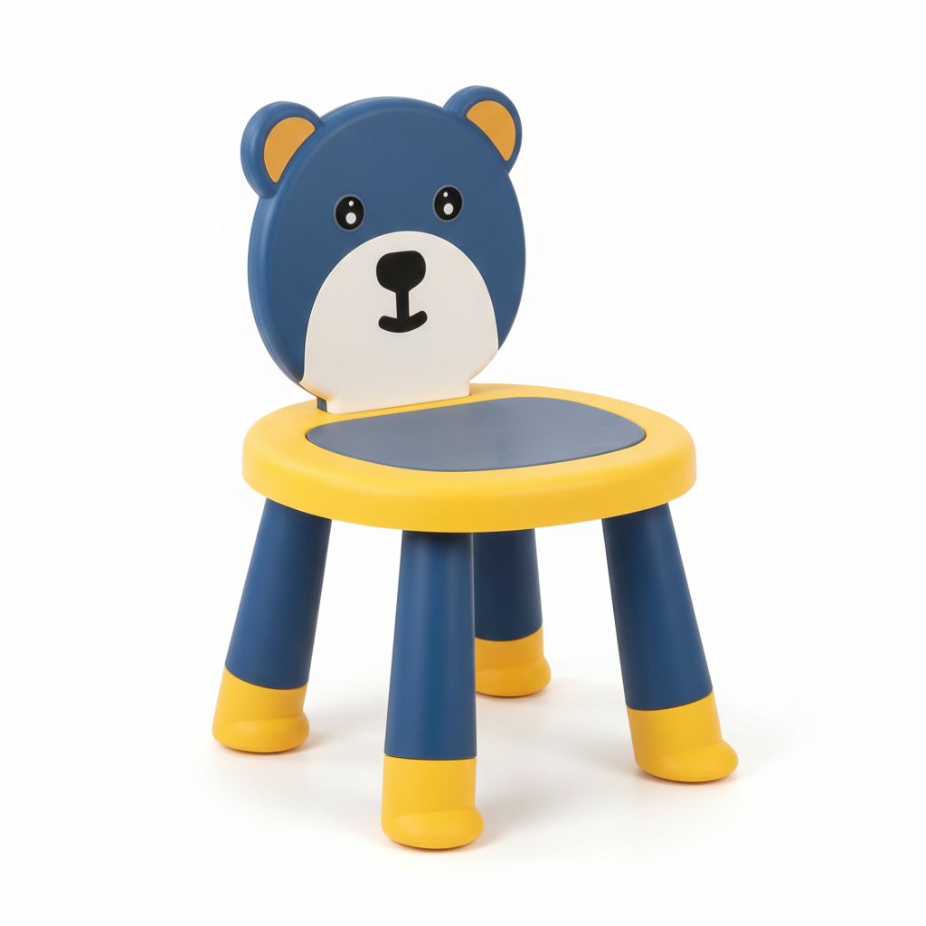 Teddy Baby Chair for Kids Study Table Chair with Non-Slip Base & High Backrest | Booster Seat for Baby | Home School Kids Chair for Baby Toddlers 1 to 5 Years Boys Girls