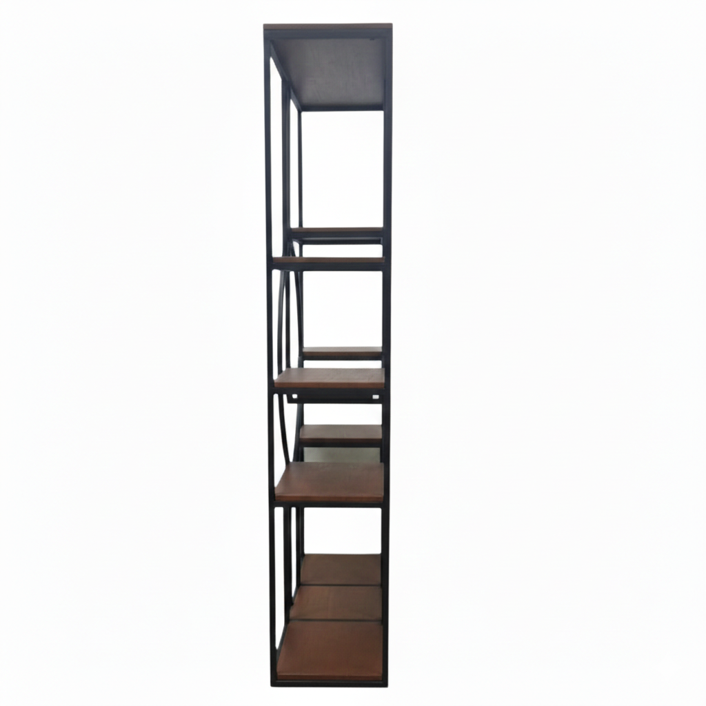 MFurn Modern Geometric Dual-Tower Bookshelf & Room Divider