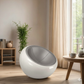 MFurn Swivel Egg Pod Chair Retro Semi-Circular Ball Chair with Mustard Seat
