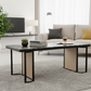 MFurn Luxury Minimalist Coffee Table – Ceramic Stone Top & Steel Base