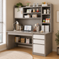 MHome Office Desk With Hutch & Storage Cabinet – 120cm - PRE ORDER