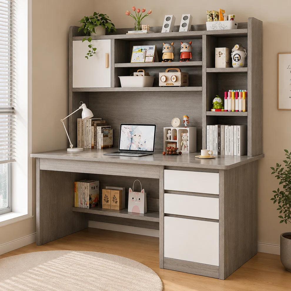 MFurn Home Office Desk with Hutch – 120cm XF00147