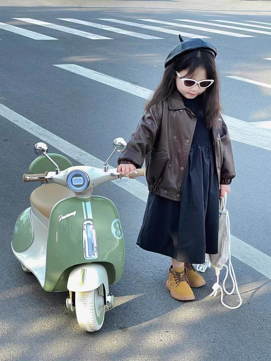 Kids Simulation Electric Motorbike | LED Headlight | Music & Stories | One-Button Start