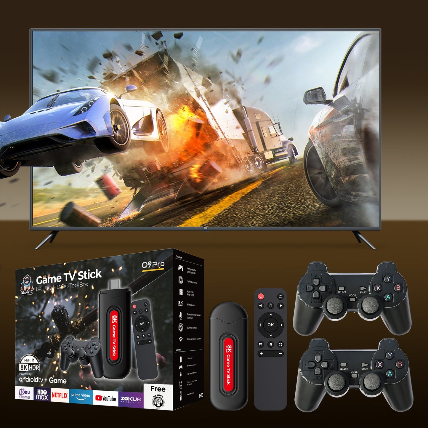 MTech Retro Game Console – Dual System TV Game Console with 49,000+ Games, 128GB TF Card, 4K HDMI Output & Wireless Controllers