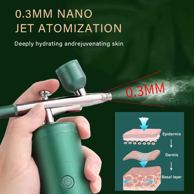 Portable Rechargeable Cordless Airbrush Spray Gun Kit – Green