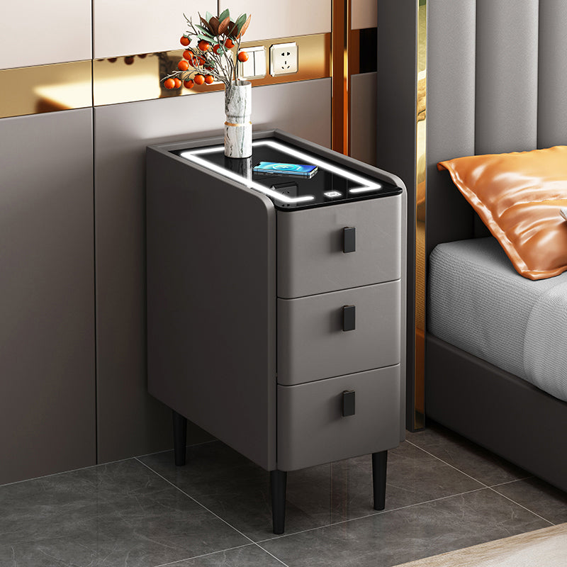 MFurn Smart Wireless Charging Bedside Table With LED Lights - Narrow