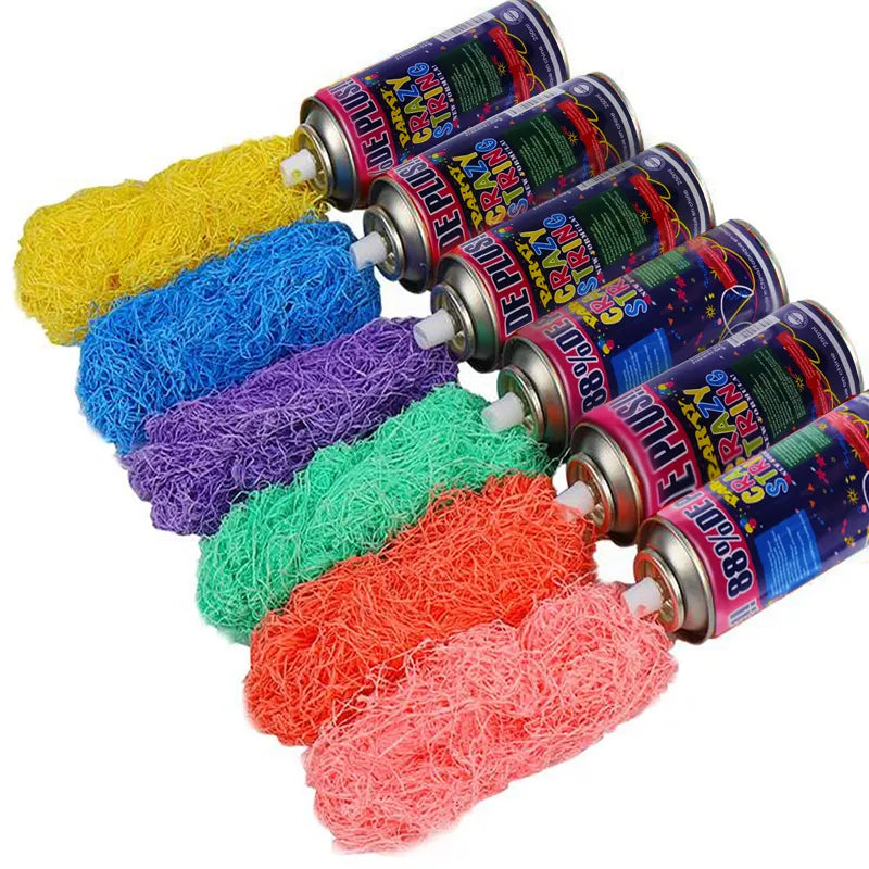 Colorful Silly String Spray Party Crazy String Colorful Ribbon-Each