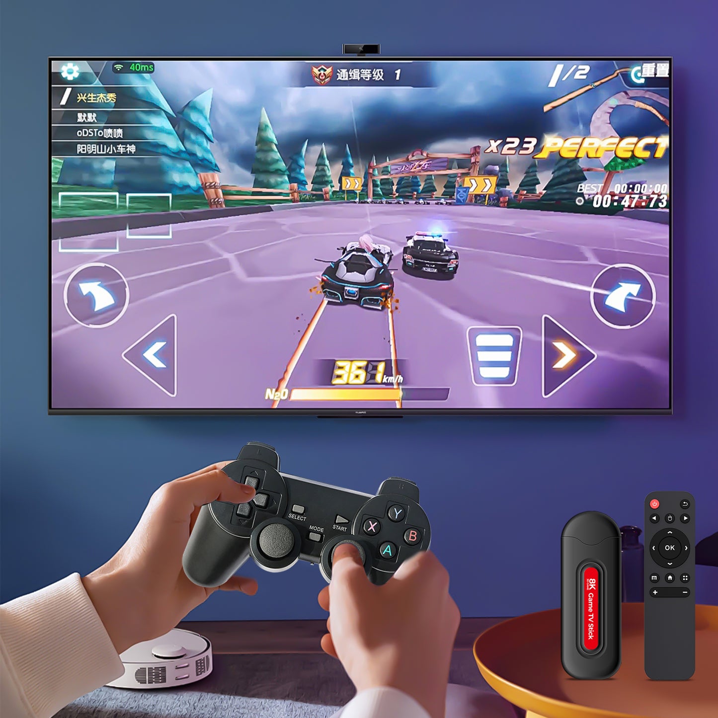 MTech Retro Game Console – Dual System TV Game Console with 49,000+ Games, 128GB TF Card, 4K HDMI Output & Wireless Controllers