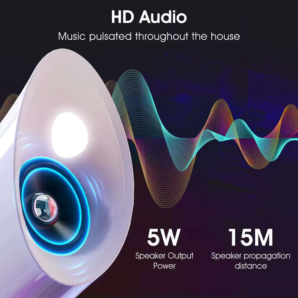 MTech Wireless Bluetooth Speaker with LED Lamp, Alarm Clock & RGB Lights