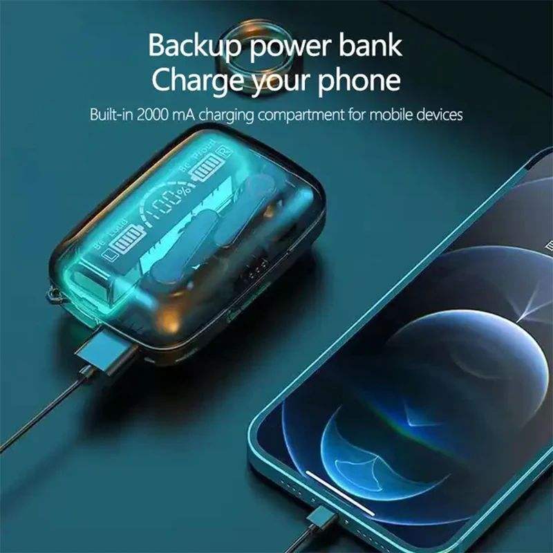 M19 TWS Wireless Bluetooth Earbuds With LED Display Charging Case