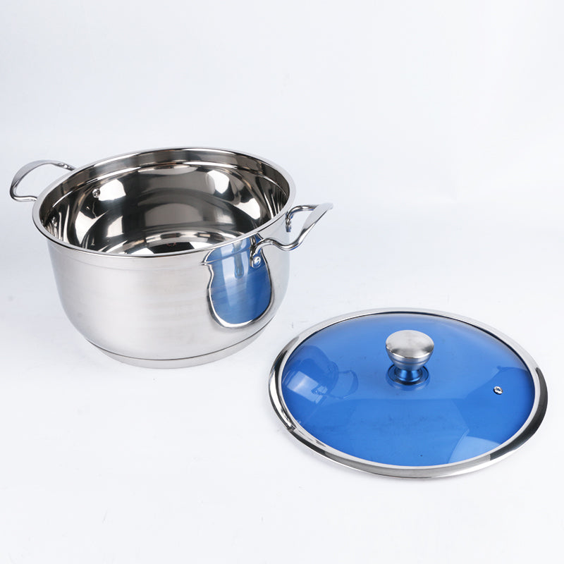 High Quality Stainless Steel Kitchen Pot Set  With Glass Lid 14pcs