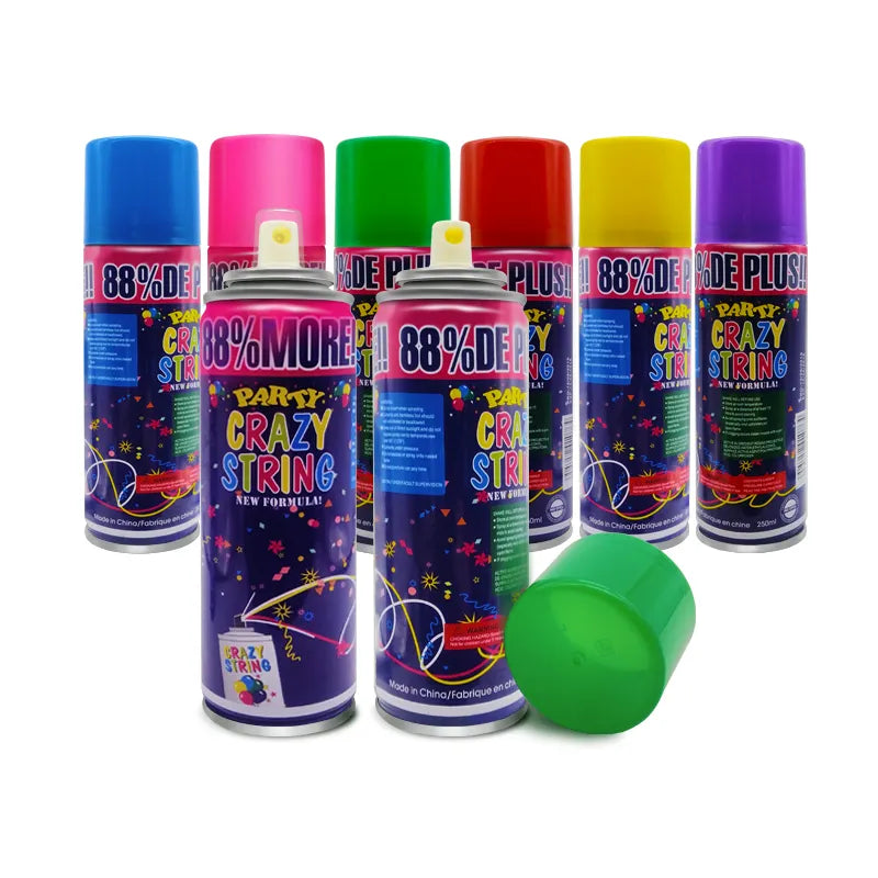 Krazy String Colorful Silly String Spray Party Crazy String Colorful Ribbon-Each ...