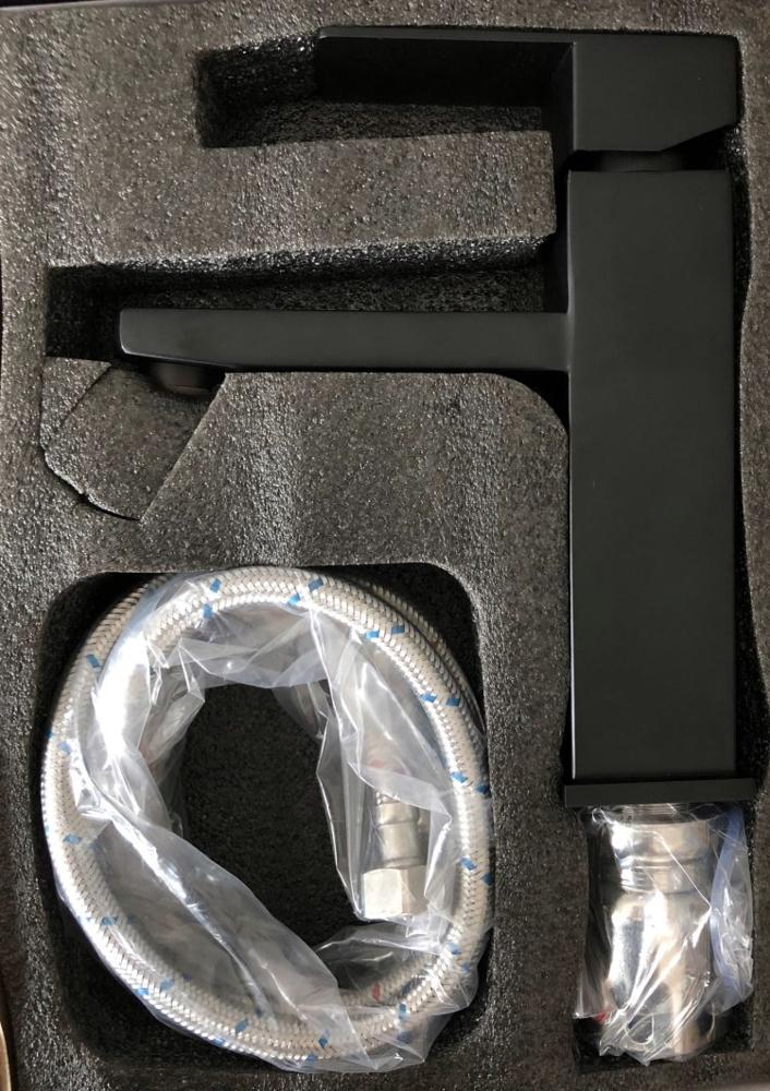 MHome Matt Black Single Handle Bathroom Faucet – Stainless Steel Basin Mixer Tap