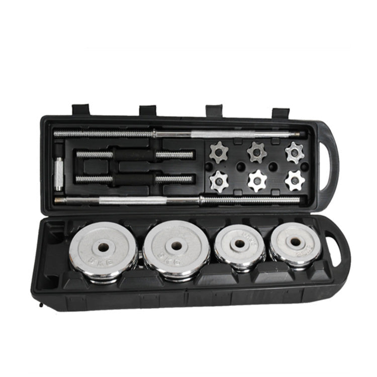 ProSportz 50kg Adjustable Dumbbell & Barbell Set – Iron Plates with Rubber-Coated Bars | Home Gym Strength Training Kit