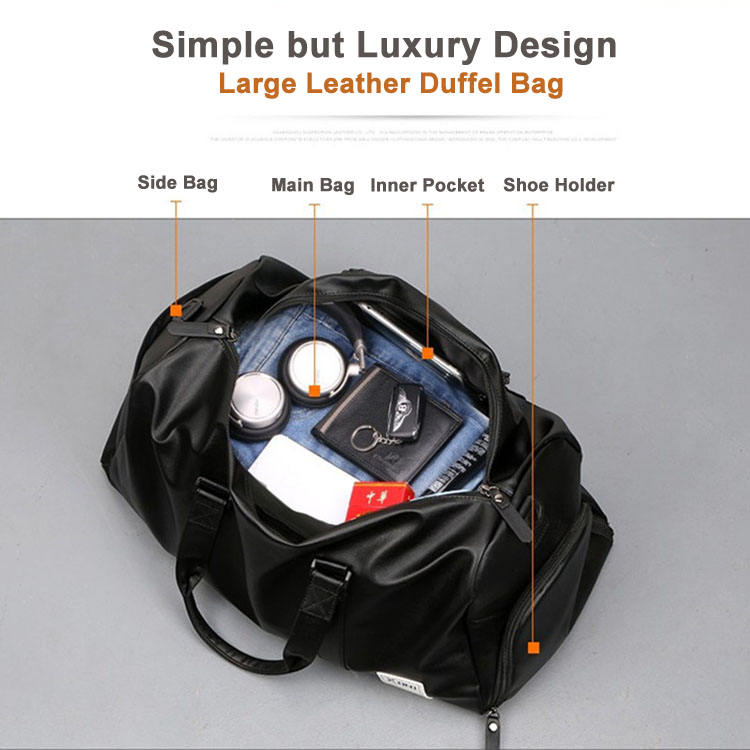 MHome Black Large Waterproof Duffle Bag – Travel, Sports & Weekender