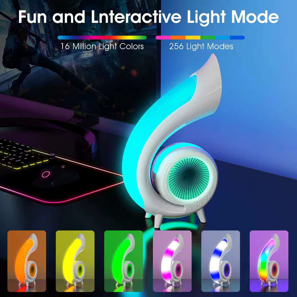 MTech Wireless Bluetooth Speaker with LED Lamp, Alarm Clock & RGB Lights