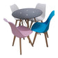 MFurn Modern Glass Table 4pc Mid Century Tulip Style Padded Chairs Various Options