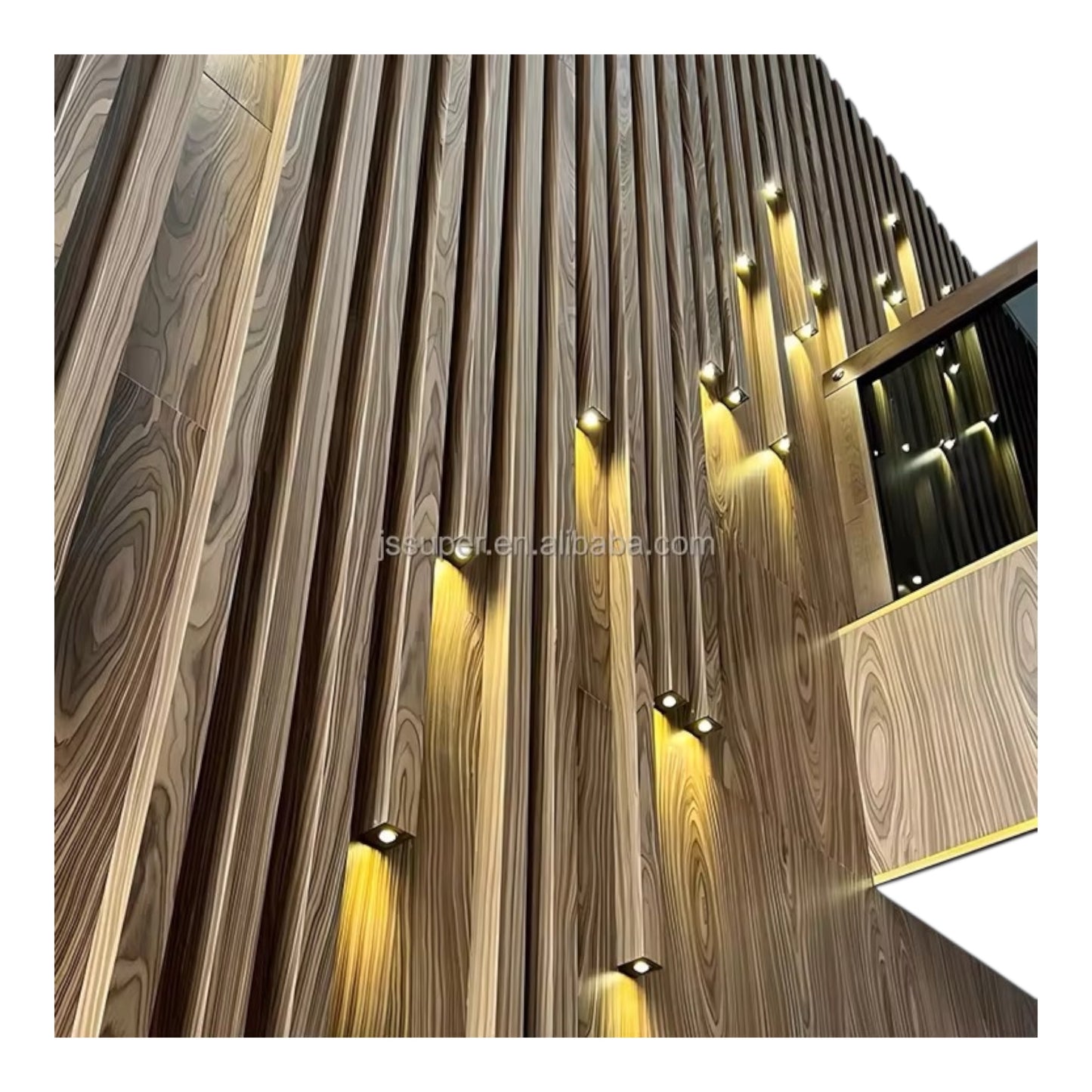 MHOME 3D Modern WPC Wall Panels With LED Lights