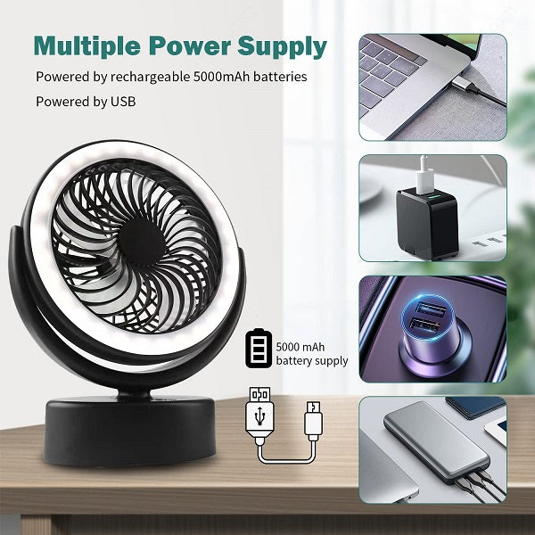 LED lantern portable fan