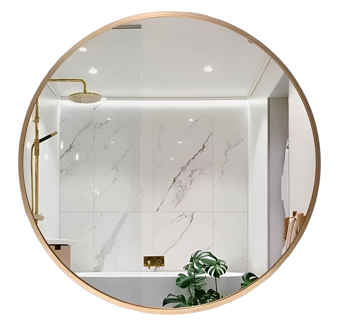 Premium Quality Round Wall Mirror | Gold Metal Frame
