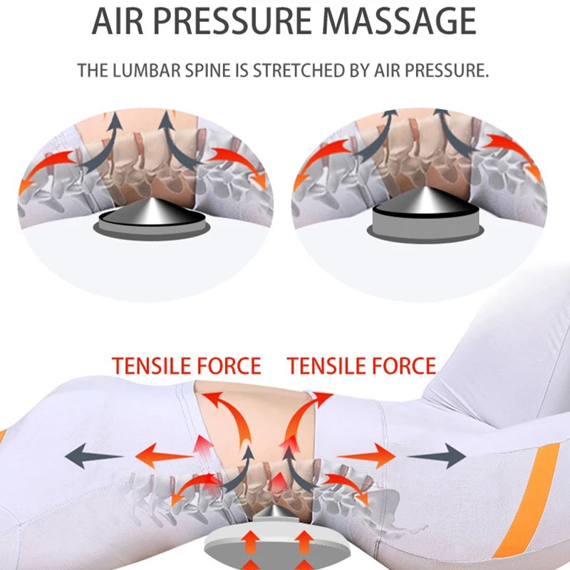 Relieve pain with the Electric Low Back EMS Pulse Massage: Lumbar Traction, Hot Compress, Vibration, Air Pressure. Multifunction-PreOrder Sales Now Available!