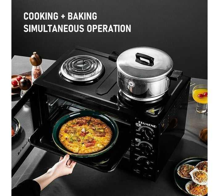 DIAMOND Combo Stove Oven Toaster Grill 28L Black