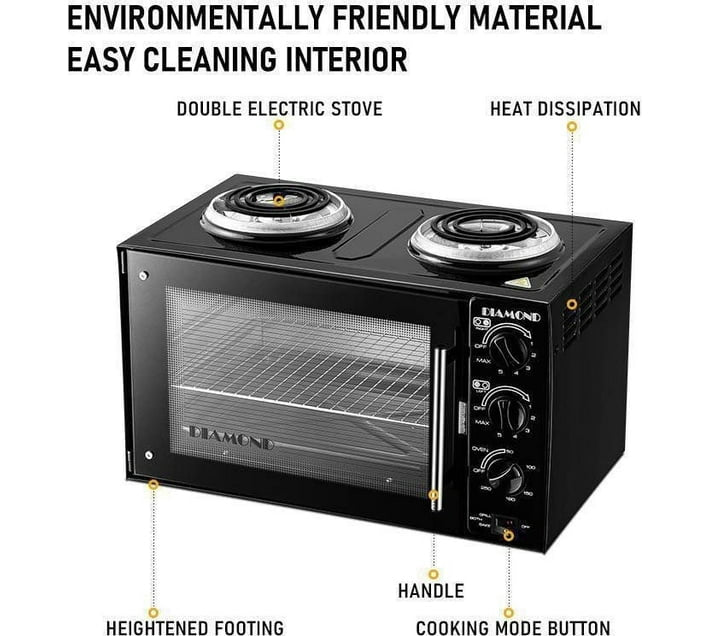 DIAMOND Combo Stove Oven Toaster Grill 28L Black