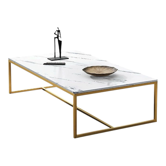 MFURN 
Modern Living Room coffe table Rectangle Coffee Table with Faux Marble Tabletop, Modern Sofa Side Table with Stainless Steel Frame for Living Room-Various Colours