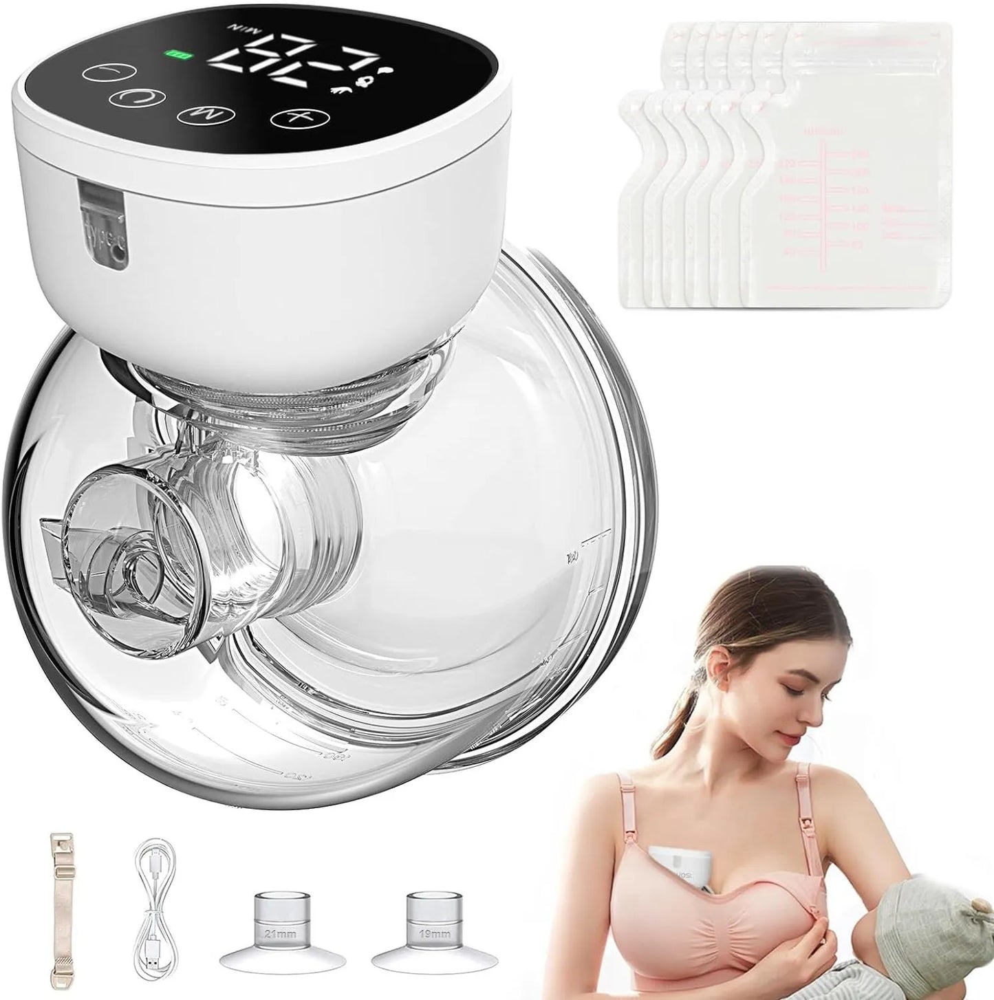 Wearable Breast Pump Portable Electric Breast Pump for