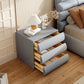 Modern Curved Nightstand With Three Smooth Drawers Various Colours