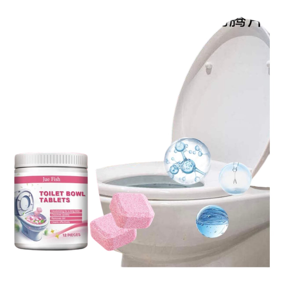 Automatic Toilet Bowl Cleaner Tablets – 12pcs Quick Stain & Odor Remover