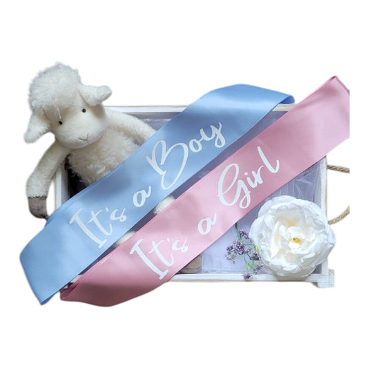 Baby Shower Sash/ Gender Reveal Sash For  It's a Boy Or It's a Girl